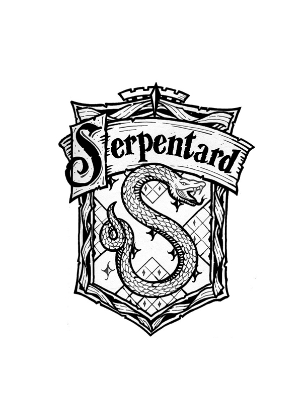 coloriage blason serpentard